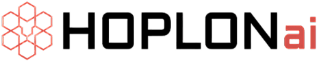 Modern Hoplon AI branding in black and red