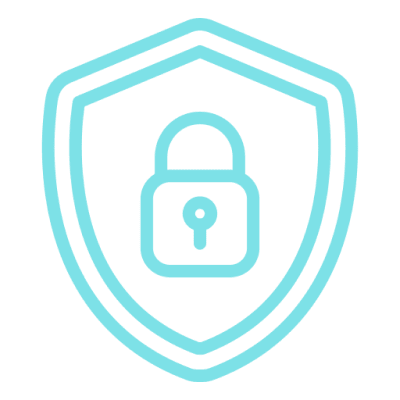 Shield with a padlock symbolizing security and protection.